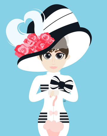 drewsrainbows graphical design Audrey Hepburn as Eliza Doolittle Like Picasso-Monet-van Gogh-Matisse