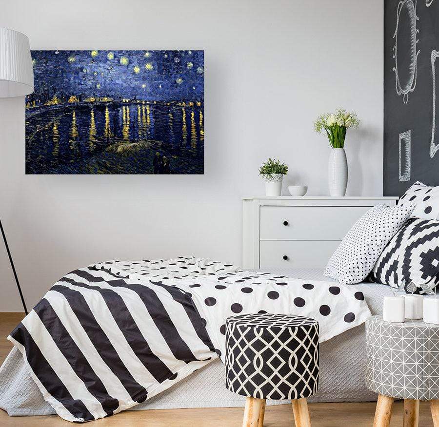 drewsrainbows Handpainted Reproductions Starry Night Over The Rhone by Vincent Van Gogh  (hand-painted reproduction) Like Picasso-Monet-van Gogh-Matisse