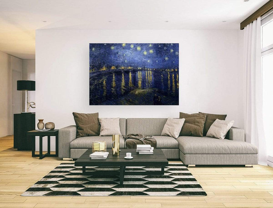 drewsrainbows Handpainted Reproductions Starry Night Over The Rhone by Vincent Van Gogh  (hand-painted reproduction) Like Picasso-Monet-van Gogh-Matisse