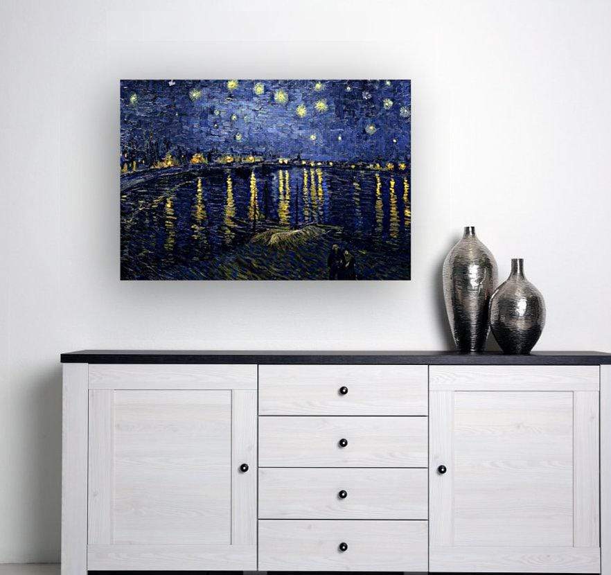 drewsrainbows Handpainted Reproductions Starry Night Over The Rhone by Vincent Van Gogh  (hand-painted reproduction) Like Picasso-Monet-van Gogh-Matisse
