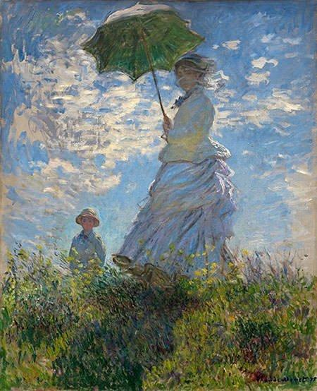 drewsrainbows Handpainted Reproductions Walk Woman with Parasol by Claude Monet  (hand-painted reproduction) Like Picasso-Monet-van Gogh-Matisse