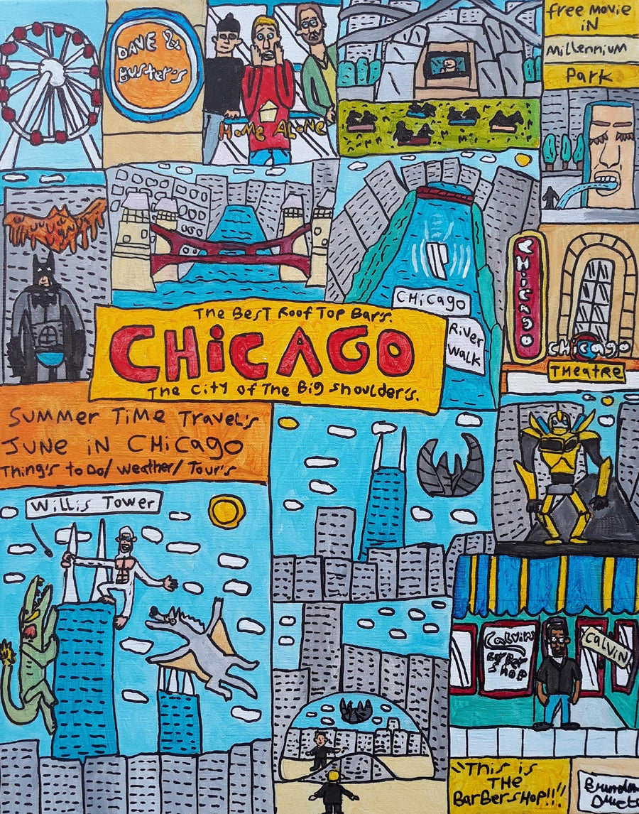 drewsrainbows Illustrations CHICAGO CITY LIFE 3 Like Picasso-Monet-van Gogh-Matisse