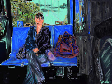 drewsrainbows Illustrations EVENING BUS RIDE Like Picasso-Monet-van Gogh-Matisse