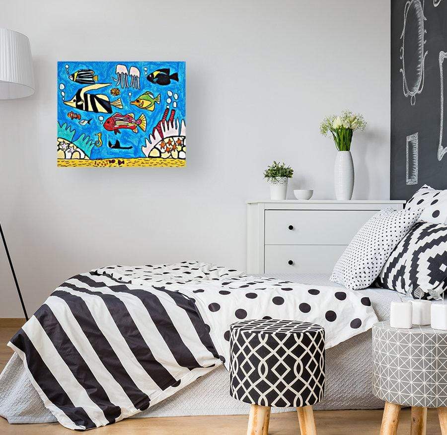 drewsrainbows Illustrations FISH FAMILY Like Picasso-Monet-van Gogh-Matisse