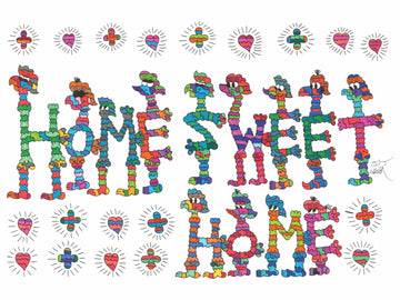 drewsrainbows Illustrations HOME SWEET HOME FRIENDS Like Picasso-Monet-van Gogh-Matisse