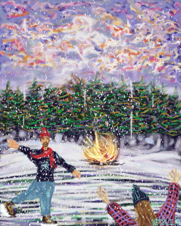 drewsrainbows Illustrations ICE SKATING Like Picasso-Monet-van Gogh-Matisse