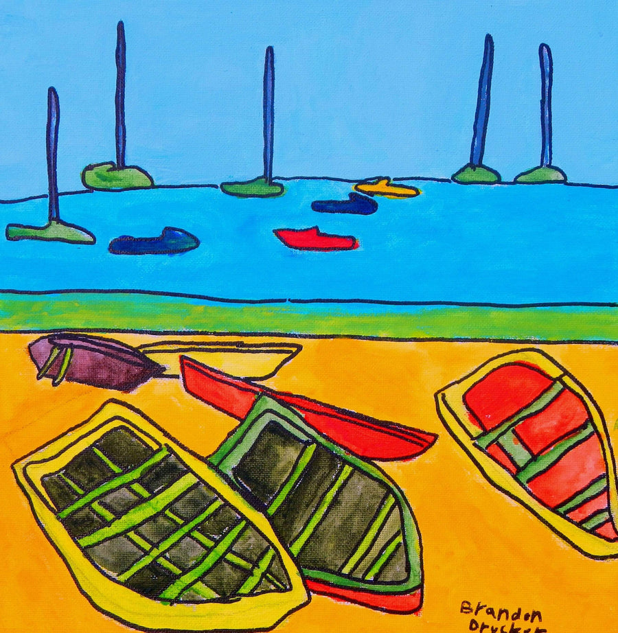 drewsrainbows Illustrations ROWBOATS Like Picasso-Monet-van Gogh-Matisse