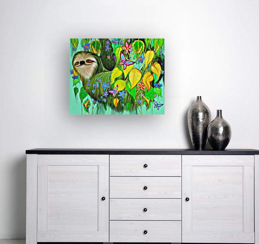 drewsrainbows painting Flowery Rainforest Sloth Like Picasso-Monet-van Gogh-Matisse