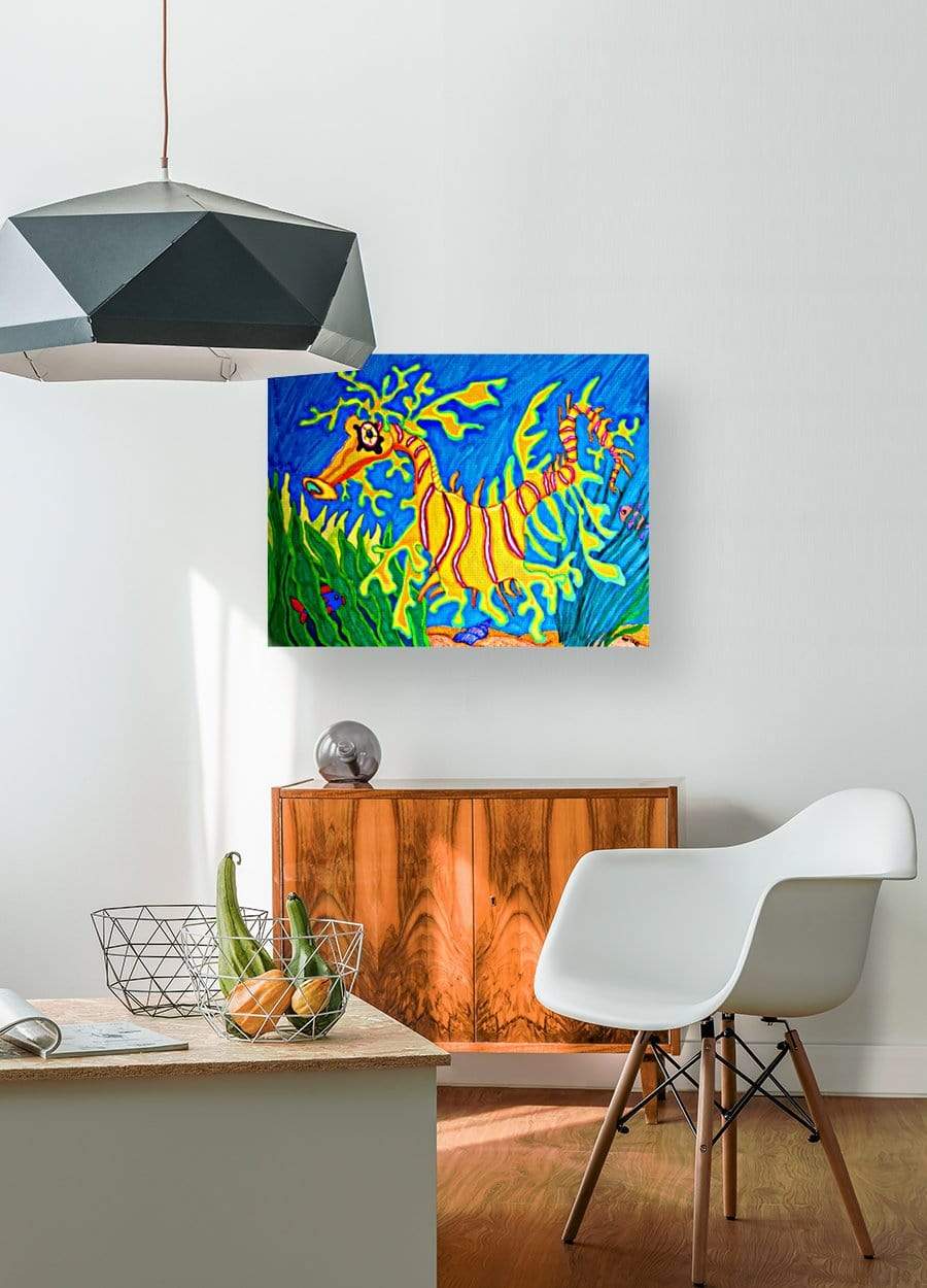 drewsrainbows painting Leafy Sea Dragon Like Picasso-Monet-van Gogh-Matisse