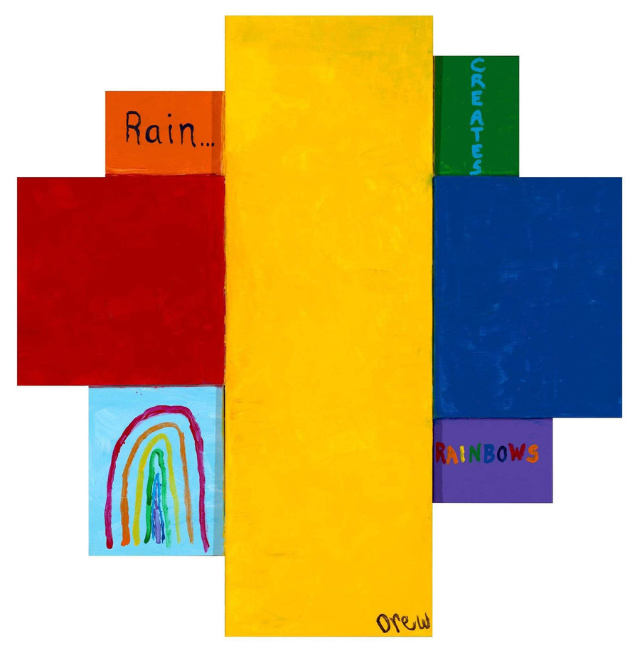 drewsrainbows painting Rain Brings Rainbows Like Picasso-Monet-van Gogh-Matisse