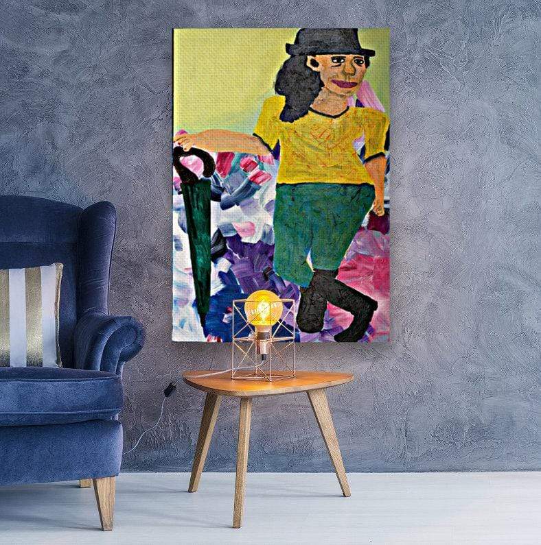 drewsrainbows painting WOMAN HOLDING THE UMBRELLA Like Picasso-Monet-van Gogh-Matisse
