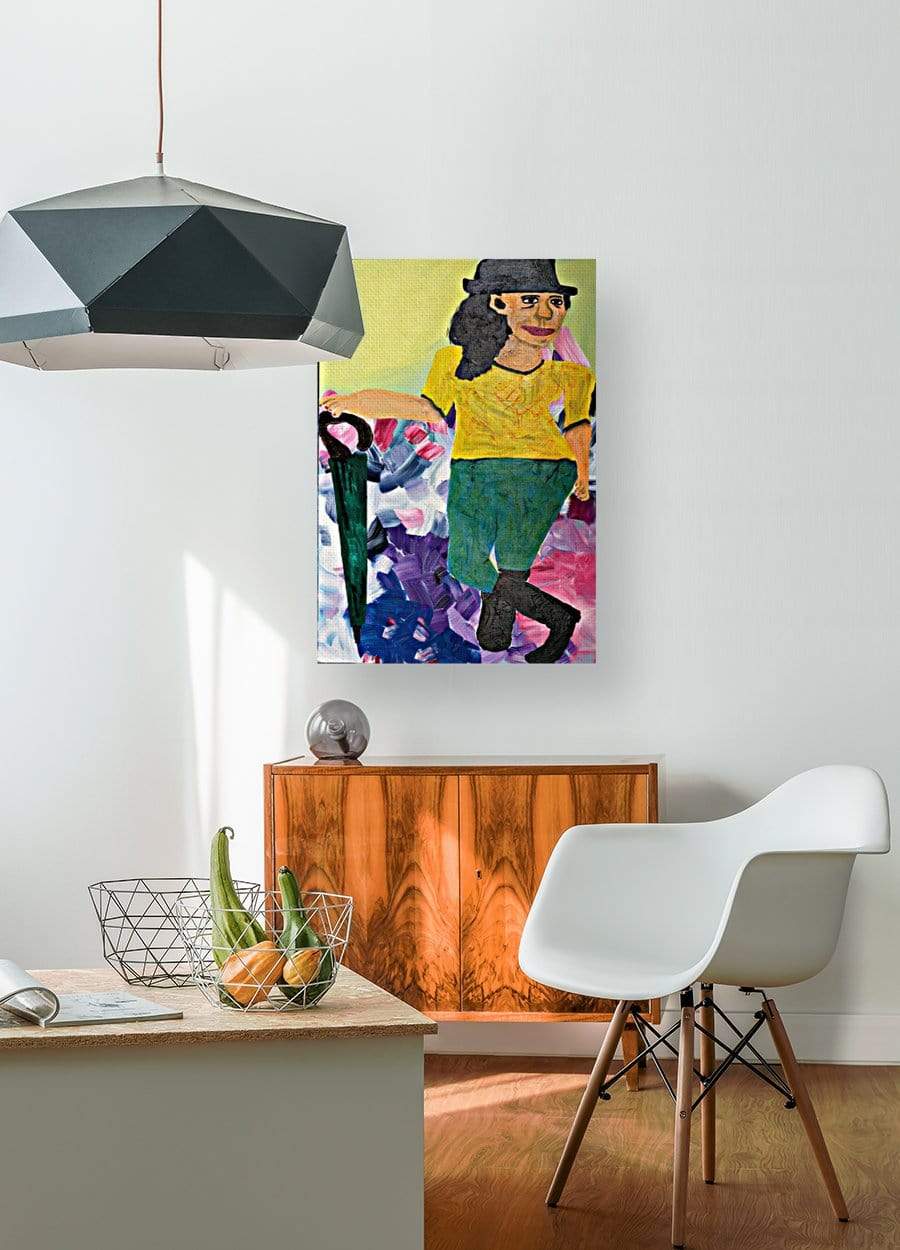 drewsrainbows painting WOMAN HOLDING THE UMBRELLA Like Picasso-Monet-van Gogh-Matisse